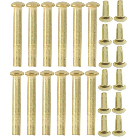 12 Ensembles Lot de Sets de Rivets en Acier Inoxydable Or pour Ventilateur Pliant en Soie ou Bois, Installation Facile Rotation sans À-coups pour Réparation et Scène (1/5)