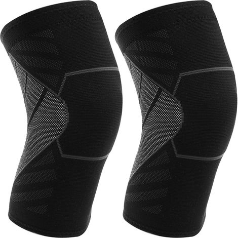 Genouillères de compression antidérapantes respirantes extensibles douces pour basketball course taille M lot de 2 (1/5)