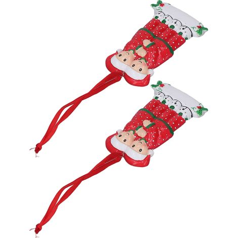 Set aus 2 handbemalten, skulptierten Weihnachtsbaumkugeln aus Kunstharz, Hängedekorationen für Zuhause 22 W252 (1/5)