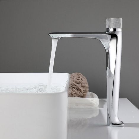 Robinet mitigeur de lavabo surélevé chrome, Santis (1/4)