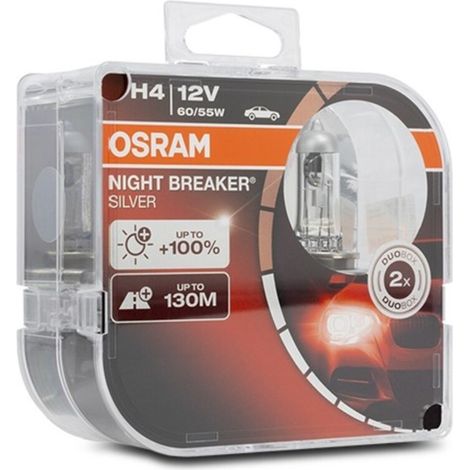Osram 2 Stück H4 Night Breaker Silver 64193NBS-HCB Duobox