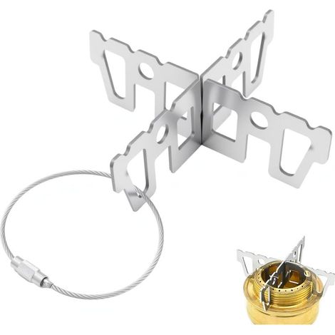 Cross-shaped stand for camping stoves, stainless steel stand, travel stove stand, pot holder for camping, stable and ventilated, lightweight and portable for outdoor activities (1/5)