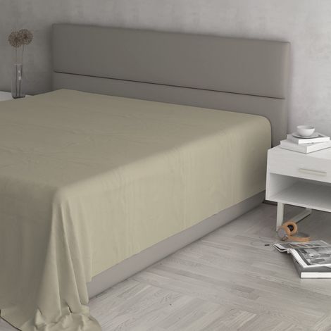 Lenzuolo sopra “Max Color” 100% Cotone, Tortora, Matrimoniale Maxi (1/4)