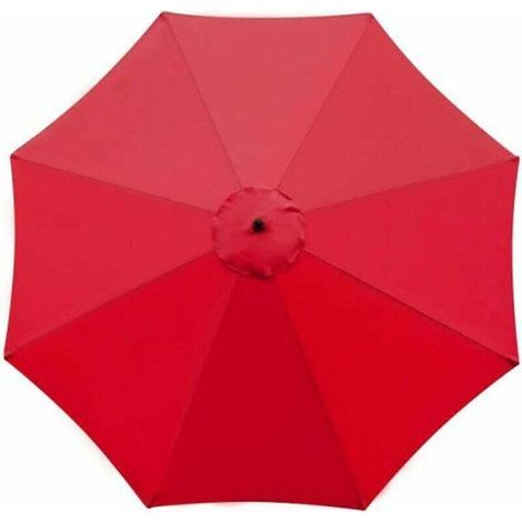 Funda de repuesto para sombrilla, 8 varillas, 3 m, impermeable, resistente a los rayos UV, tela de recambio, rojo (1/3)