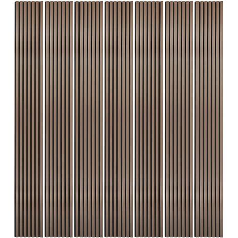 Mur TV - Lot de 7 Panneaux tasseaux bois 250 x 30 x 1,9 cm - rose gold/feutrine noir - 5,25m²
