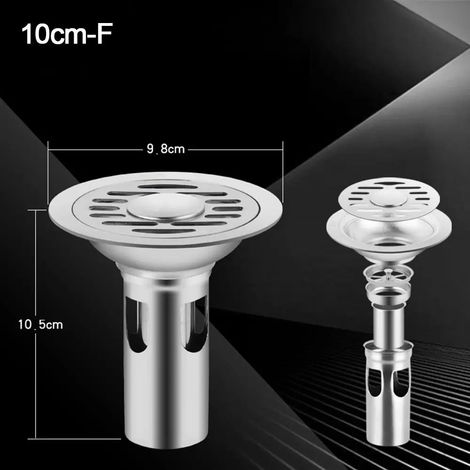 (10cm-F) Stainless Steel Floor Drains Washing Machine Dual-purpose Square Sink Strainer Cover Bathroom Sewer Dectable Drainer (1/4)