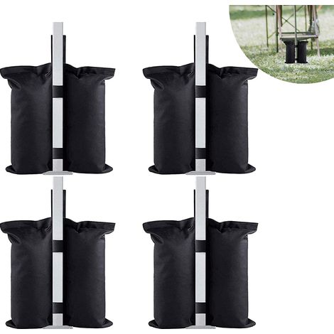 Sacs De Sable - 40x34x41 5 Cm - Pour Tente De Jardin Et Tonnelle - Noir - Lot De 4