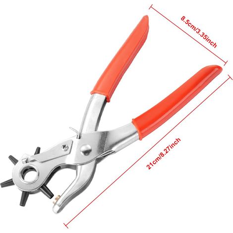Pince Perforatrice, Perforatrice Cuir, Outil Perforation, Pince Perforatrice Cuir, Pince Perforatrice Rotative, Pince a Trouer le Cuir, Pince à Poinçon Perforatrice Robuste avec 6 tailles de poinçon