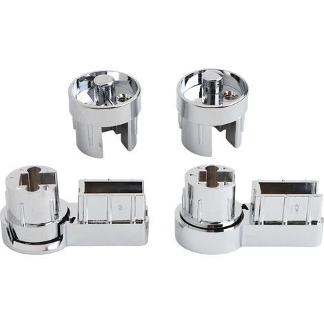 Supports de charnières de baignoire FABULETTA pour parois de douche en verre de 6 mm, charnières en ABS chromé avec support gauche/droite, fixation murale robuste pour la rénovation de salle de bain, (1/5)