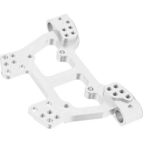 Support d'amortisseur universel en alliage d'aluminium pour voiture RC 1/10, avant et arrière, compatible avec les modèles HSP 94111 et 94188 (modèles HSP 94111 et 94188). Couleur argent. (1/5)
