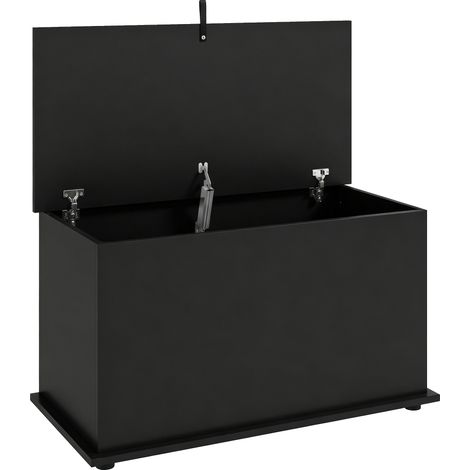 Truhe, schwarz, 80 × 40 × 45 cm, Melaminplatte, 14,3 kg (1/5)
