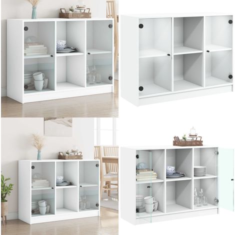 Buffet blanc 102x37x75,5 cm bois d'ingénierie - Buffet Blanc - Meuble Rangement - Armoire Bibliothèque - Commode Design - Mobilier Salon - Home & Living (1/5)