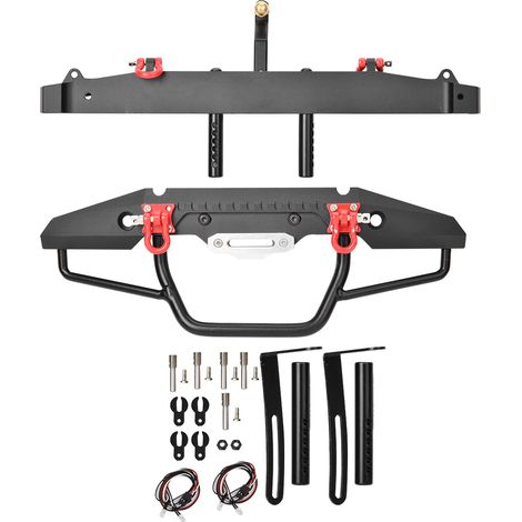 Pare-chocs LED avant et arrière avec crochet de remorque pour Traxxas TRX-4, SCX10 II 90046, voiture RC (1/5)