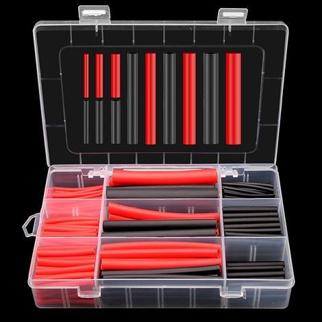 270 Pièces Gaine Thermorétractable Noir, Rouge Gaine Thermique Ratio de Contraction 3:1 Gaine Thermo 6 Tailles Gaine Retractable pour Fil Electrique (1/5)