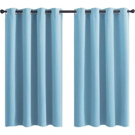 Verdunkelungsvorhang mit Ösen für Kinderzimmer - Einfarbig hellblau - 71 x 91 cm (28 x 36 Zoll) - 2 Paneele (SAMIMPORT-2011) (1/5)