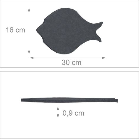 Lot de 12 pense-bêtes décoratifs poissons multicolores pour bureau cuisine 15 x 10 cm en plastique bleu (1/2)