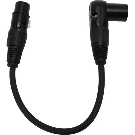 Cavo di prolunga per microfono XLR da 0,3 m – Adattatore maschio-femmina a 90° per studio e missaggio (1/5)