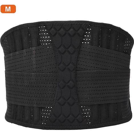 Ceinture lombaire respirante en nylon 2024 pour soulager les douleurs sportives, taille M, noire. (1/3)