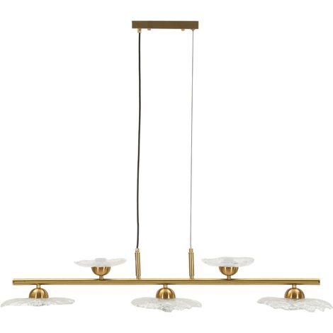 Lampadario a sospensione in vetro trasparente 5 luci, 100x24x18 cm – Emily (1/5)