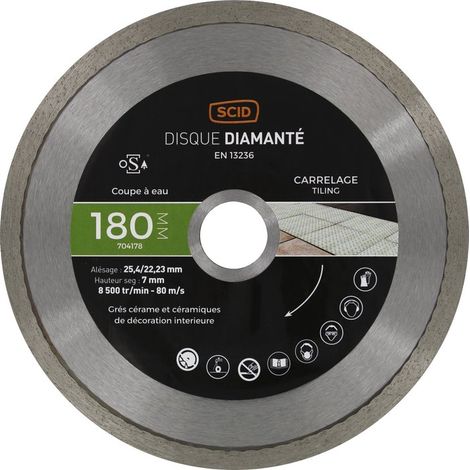 Disque diamanté carreleur expert SCID - Diamètre 180 mm (1/5)