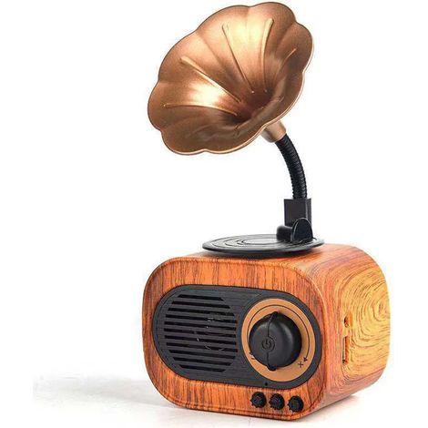 Enceinte Bluetooth rétro portable sans fil pour musique extérieure et intérieure design vintage élégant (1/5)