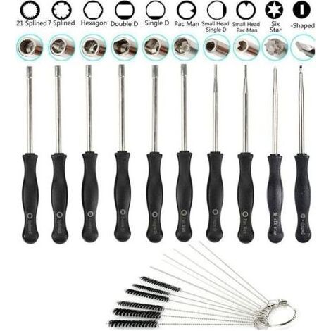 Lot de 10 Outil de réglage de carburateur avec brosse de nettoyage Aiguille de carburateur pour moteur 2 Cycle Petite courantes Echo Stihl Poulan Husqvarna MTD Ryobi Homelite tondeuse Weed Eater (1/5)