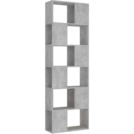 vidaXL Libreria/Divisorio Grigio Cemento 60x24x186 cm in Truciolato (1/5)