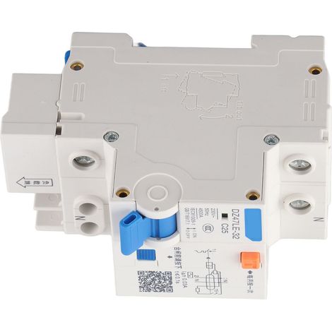 Disjoncteur différentiel DZ47LE 32 1P+N C25 25A 230V boîtier moulé transparent 6kA 1 pièce (1/5)