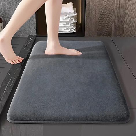 Tapis De Sol - Velours Corail Absorbant Et Anti-dérapant - Pour Salle De Bain Séjour Entrée Chambre - 50 X 80 Cm (1/3)