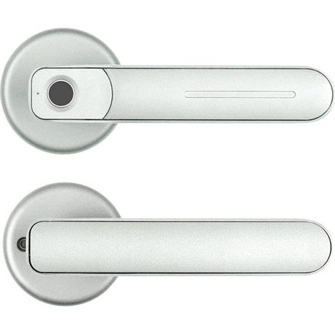 Serrure de porte intelligente Serrure intelligente électronique à empreinte digitale noire double Mode serrure de porte Rechargeable par USB serrure de poignée biométrique de sécurité for appartement (1/5)