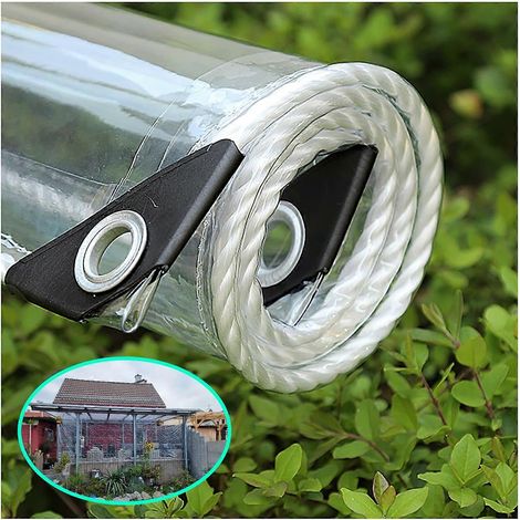 0,8 x 1 m transparente PVC-Plane, widerstandsfähig und wasserdicht, mit Ösen, für Gewächshäuser (1/5)
