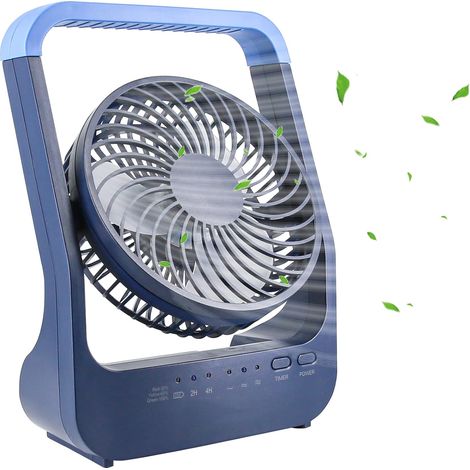 Ventilateur De Bureau Usb 7" Avec Batterie 20000 Mah Petit Ventilateur De Table TêTe RéGlable à 3 Vitesses Rotatif à 180 ° Pour Bureau à Domicile Table De Chambre Et Bureau En Plein Air (1/5)