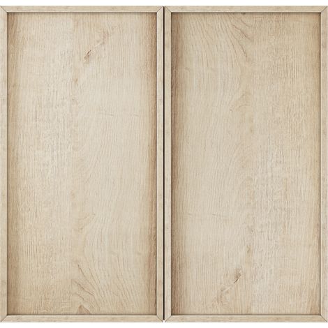 Mueble de baño mural de dos puertas sin tiradores efecto roble MODENUIT (1/5)