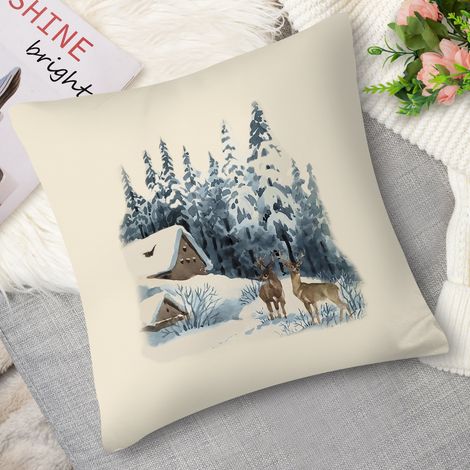 Housse de coussin,Coussin décoratif ski et luges, sport (1/5)