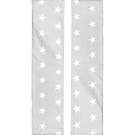 roba Set 2 Cuscini per Panche per Bambini - Design Little Stars - Motivo con Stelline - Comodi - Versatili come Schienale e Seduta - Facile da Pulire - Resistente alle Intemperie - Grigio/Bianco (1/2)