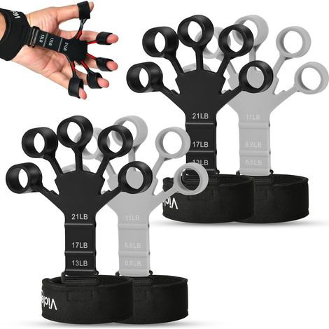 Entraîneur de doigts, renforceur de doigts avec protection pour le poignet, en silicone, extenseur de doigts ajustable pour améliorer la force des doigts et du poignet (1/5)