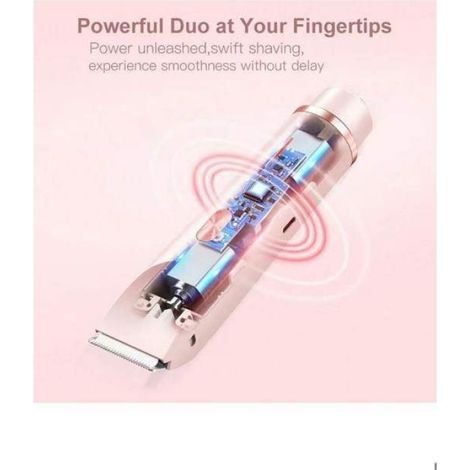 Rasoir Électrique Femme 2 en 1 à Double Tête, Tondeuse Bikini Étanche IPX7, Rechargeable pour Corps Visage et Zon RASOIR ELECTRIQUE (1/5)