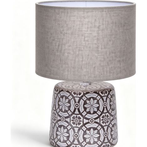 Lampe en Céramique à Motifs Vintage – Douille E14, Décoration pour Chambre et Salon, Sans Ampoule, Élégance Rétro et Charme Authentique pour Intérieur Cosy (1/3)