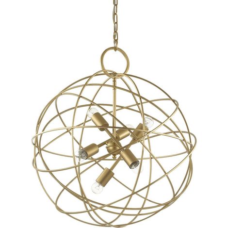 Ideal Lux Konse - 6 Licht sphärische Decke Anhänger Gold (1/2)