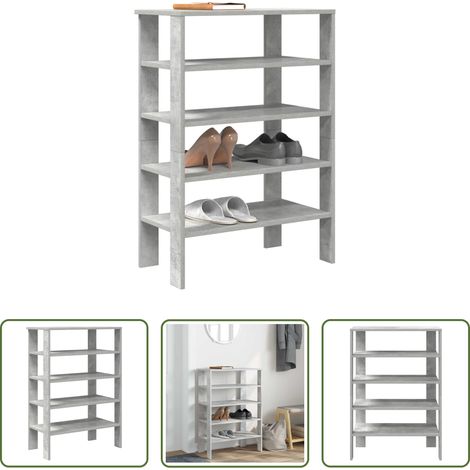 Schuhregal Betongrau - Schuhregal Betongrau 61x32x87,5 cm Holzwerkstoff (1/5)