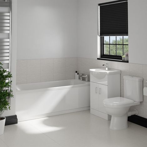 James 1700mm Straight Bath Bathroom Suite (1/3)