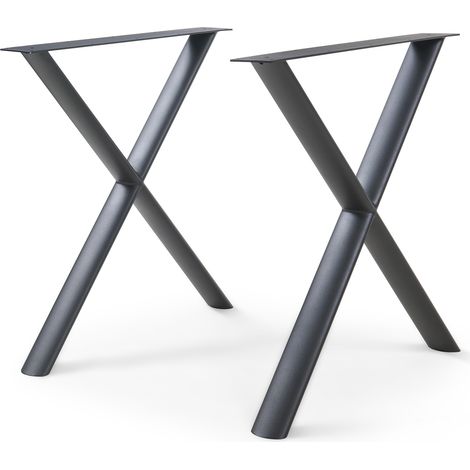 Tischgestell Klixjö 2er-Set Stahl 72x70x10 cm Schwarz [en.casa]