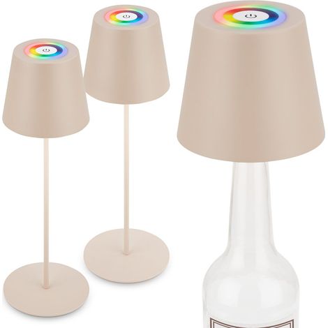 Briloner Calida 3 in 1 RGBW Lampada da tavolo senza fili IP44, dimmerabile, touch, beige (1/5)