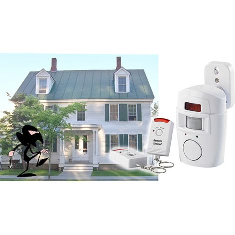 Trade Shop - Alarma Antirrobo Con 105 Db Sirena Sensor 2 Mandos A Distancia Casa Oficina Tienda - (1/5)