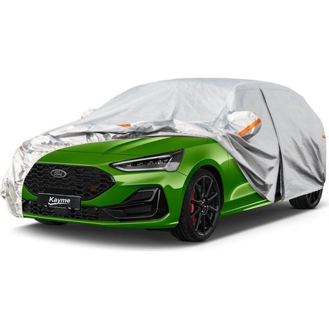 Vollgarage Autoplane Wasserdicht Atmungsaktiv für Ford Focus Hatchback (1999-2025) Silber (1/5)