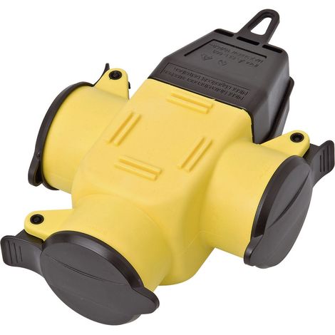 interBär 9007-006.01 3fach-Kupplung Gummi 230 V Gelb IP44