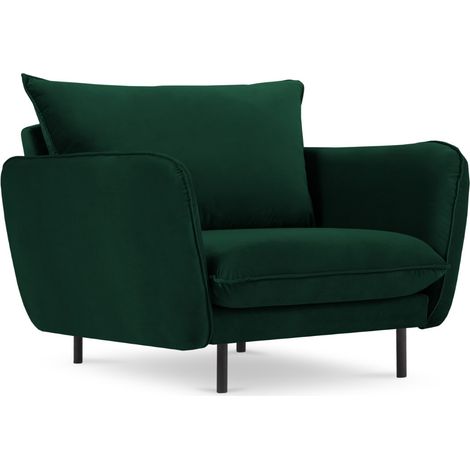 Fauteuil en velours vert bouteille (1/5)