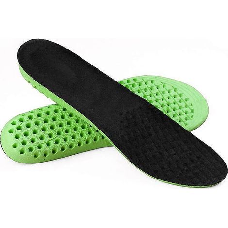 Semelles rehaussantes vertes (2,5 cm, tailles 35 à 40) pour chaussures de sport, amortissantes et élastiques, respirantes et souples, pour hommes. (1/5)