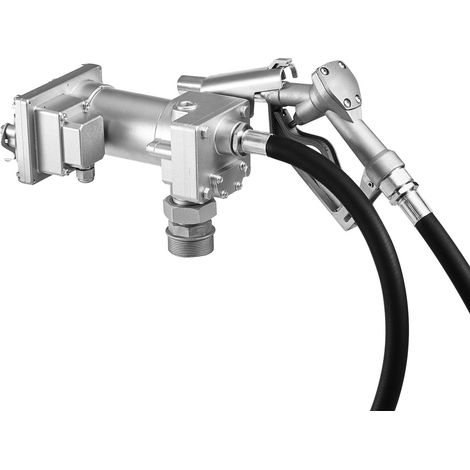 Pompe de transfert de carburant 12V DC 57 L/min, corps en fonte, avec pistolet manuel et tuyau de refoulement, protection anti-surchauffe, moteur 1/3 HP antidéflagrant, pour essence, diesel et kérosèn (1/5)