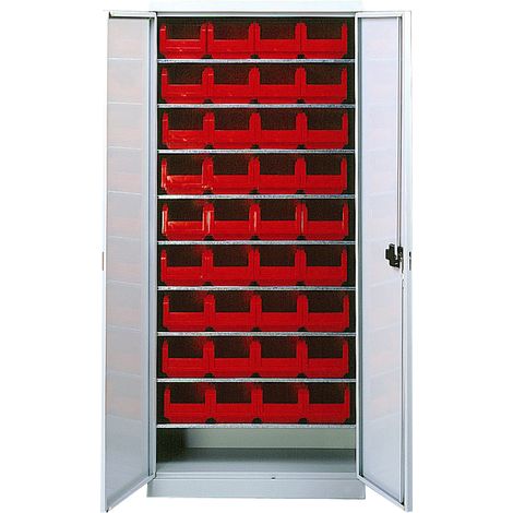 Armoire 9 tablettes avec portes équipée de bacs 3L - 5201251
